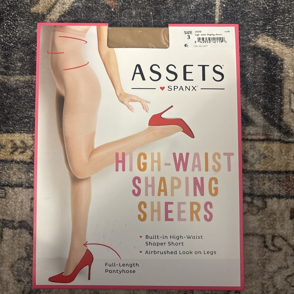 New SPANX Assets High-Waisted Shaping Sheers Nylons - Nude -Size 3 (155-180 lbs)